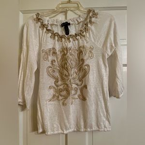 INC white cotton blouse